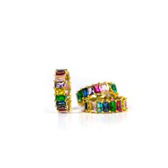 The most amazing sparkle custom ring in rainbow bright colors! Such a trend! Details: Style: Eternity Material: .925 Sterling silver and multi-colored gems Rainbow Bright, Eternity Band Ring, Custom Ring, Colored Gems, Eternity Band, Eternity Bands, Custom Rings, Band Ring, Bright Colors