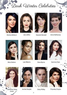 Dark Winter Lipstick Colors, Dark Winter Clothes, Deep Winter Color Palette Makeup, Cool Winter Hair Color Palette, Dark Winter Makeup Looks, Deep Winter Hair Color Ideas, Deep Winter Palette Outfits Style, Deep Winter Celebrities, Winter Palette Outfits