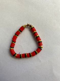 Very popular and stylish beaded bracelet.  Please specific the length (inches) in comments when ordering. (Example 6inches (common size for children) 8 inches (common size for women) Cheap Red Beaded Bracelets With Gold Beads, Stacked Bracelets, Gold Beaded Bracelet, Bracelets Diy, Gold Bead Bracelets, Bracelet Stack, Gold Beads, Diy Bracelets, Black And Gold