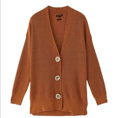 Never Used Never Worn Oversized Elegant Oversized Brown Cardigan, Elegant Brown Oversized Cardigan, Small Cardigan, Cardigan With Buttons, V Neck Cardigan, Fashion And Style, Massimo Dutti, Top Blouse, Blouses