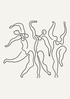 a line drawing of three people standing in front of each other with their arms outstretched