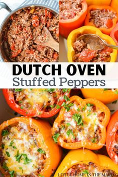 stuffed peppers with meat and vegetables in them