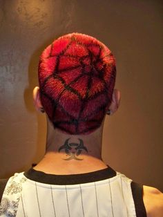 Spider Web Hair Design, Spider Web Hair, Mens Hair Colour, Colour Hair