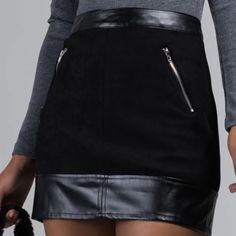 Nwot Akira Black And Faux Suede Mini Skirt Color: Black Size: Medium Faux Suede And Leather Black Stretch A-line Mini Skirt, Suede Mini Skirt, Faux Suede, Mini Skirt, Womens Skirt, Mini Skirts, Size Medium, Skirt, Women Shopping