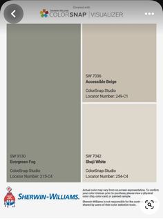 the color scheme for sherwinn - williams's paint