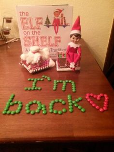 the elf on the shelf has made letters out of beads