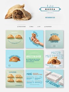 the website for muzza bakery is displayed