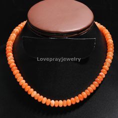 AAA Carnelian Smooth Rondelle Gemstone Beaded Necklace Stone : Carnelian Size : 8mm  Length : 15 Inches Shape : Rondelle Finished : Smooth Grade : AAA All these Necklaces are fitted with May silver clasps and are fitted with 1 inch adjustable chain, that too in silver. it is completely handmade Orange Rondelle Necklace As A Gift, Orange Rondelle Necklaces As A Gift, Orange Rondelle Necklace As Gift, Orange Round Gemstone Bead Necklaces, Orange Gemstone Beads Round Necklaces, Orange Round Gemstone Beads Necklace, Orange Gemstone Beads Necklace, Spiritual Orange Crystal Necklaces With Round Beads, Spiritual Orange Crystal Necklace With Round Beads