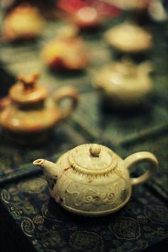 a tea pot sitting on top of a table