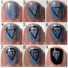 Diamond Nail Art Design, Diamond Nail Art, Nails Only, Garden Route, Diamond Nails, Manicure Y Pedicure, Beautiful Nail Art, Cute Nail Designs, Nail Art Inspiration