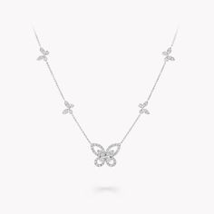 Multi Butterfly Silhouette Pendant, Diamond | Graff - Graff Diamond Shaped Engagement Ring, Argentium Silver Jewelry, Butterfly Silhouette, Graff Diamonds, Diamond Drop Pendant, Silhouette Necklace, Mini Bracelet, Simple Diamonds, Engagement Ring Shapes