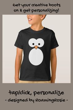 Penguin Eyes T-Shirt - tap/click to personalize and buy #TShirt #penguinsanimalsbirdsdigitalartvectorcutekawaiiblackwhiteblack #and #white Playful Black T-shirt With Screen Print, Playful Black T-shirt With Funny Print, Black Cotton T-shirt With Cartoon Print, Penguin Shirts, Penguin Sweatshirt, Kids Panda Shirt Space, Penguin T Shirt, Cute Cartoon Animals, 9th Birthday