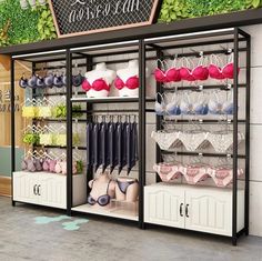 Clothing Rack Display, Store Shelves Design, Clothes Shelves, Gold Clothing, Clothing Display, Clothing Store Displays, Clothing Store Design