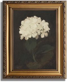 a painting of white flowers in a gold frame