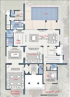 the floor plan for an apartment with two pools and three bedroom apartments in al khobar