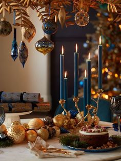 a table topped with lots of christmas decorations