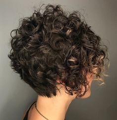 Curly Tapered Bob, Short Stacked Curly Bob Haircut, Short Thick Curly Haircuts, Short Short Curly Hairstyles, A Line Bob Short Stacked, Short Curly Stacked Bob, Stacked Curly Bob, Pixie Haircut For Curly Hair Natural