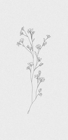 a black and white drawing of some flowers