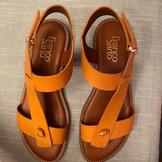 Beautiful Fall Golden Yellow Sandal. Soft Leather Sole With Nicely Detailed Stitching. Velcro Strap. Like New In Box. Yellow Sandals, Genuine Leather Sandals, Franco Sarto Shoes, Franco Sarto, Golden Yellow, Velcro Straps, Women's Shoes Sandals, Leather Sandals, Soft Leather