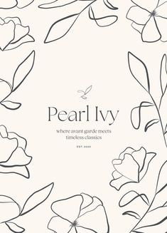 Elegant, Feminine Floral Branding & Logo Design for Clothing Brand Pearl Ivy | Wildflower graphicdesigne #makeyourownlogo #logobrand🎖️. Thrift Clothes Logo, Orchid Outline, Kateb Kitab, Logo Design For Clothing Brand, Logo Design For Clothing, Design For Clothing Brand, Shop Counters, Floral Branding, Clothing Logo Design