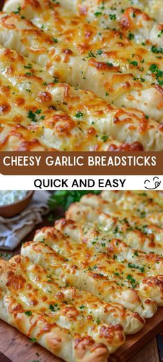 cheesy garlic breadsticks are the perfect appetizer for any meal