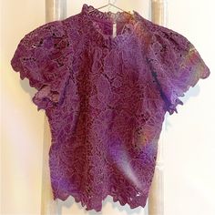 ~~All Items In My Closet Are Videoed While Packaging For Liability Purposes During Shipping And After Delivery~~ **No Perfumes Or Sprays Are Used On My Orders** Never Worn! Questions? Leave A Comment Below! Modern Victorian, Anthropologie Top, Lace Blouse, Anthropologie, Top Blouse, Womens Tops, Lace, Purple, Women Shopping