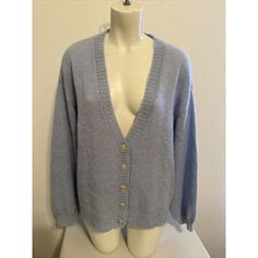 See All Photos! Beautiful And Soft! Oversized Size M Drop Shoulder 22 Bust 48 Length 25 Sleeve 23 From Shoulder Seam No Flaws! Button Cardigan, Cardigan Sweater, Drop Shoulder, Alpaca, Baby Blue, Sweater Cardigan, Sweaters & Cardigans, Sweaters For Women, Women Shopping