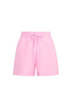 Cute and comfy in the Zenaida Short. These easy, bottoms feature our LoveShackFancy logo embroidery, an adjustable drawcord at the elastic waist, and an airy leg opening. Casual Pink Bottoms For Lounging, Casual Pink Lounging Bottoms, Pink Sweatpants With Elastic Waistband For Loungewear, Summer Sweatpants With Drawstring For Lounging, Pink Drawstring Sweatpants For Leisure, Pink Drawstring Sweatpants For Loungewear, Pink Athleisure Bottoms For Leisure, Pink Shorts For Spring Lounging, Pink Lounging Shorts For Spring