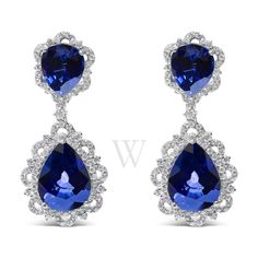 Blue Teardrop Diamond Earrings, Elegant Blue Pear-shaped Diamond Earrings, Formal Blue Pear-shaped Diamond Earrings, Luxury Blue Teardrop Earrings, Blue Pear-shaped Teardrop Earrings For Formal Occasions, Blue Pear-shaped Diamond Earrings For Anniversary, Fine Pens, Drop Design, Fragrance Gift Set