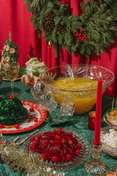 a table topped with lots of different types of food