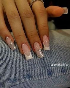 Clean Baddie Nails, Nails That Go With Red Hair, French Nails Different Colors, Coffin Gel X Nail Designs, Tapered Square Nail Ideas, Square French Tip Nails With Design, Nails Inspo Square, Classy Almond Nails, Hoco Nails