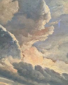 an oil painting of some clouds in the sky