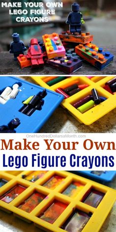 make your own lego figure crayons for kids to play with and learn how to use them