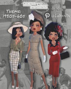 #dresstoimpress #dti #dresstoimpress1950   dti, dress to impress, 1950, 1950s, theme, 1950 women style, aesthetic, vintage, inspo, inspiration, idea, reference, VIP, non VIP, Roblox, girly Roblox outfit, outfits, look,looks 60s Dress To Impress, Decades Theme Dress To Impress, Dti Me In 50 Years Outfit Ideas Non Vip, Retro Glamour Dti Outfit, Dress To Impress Theme 1950s, Dress To Impress 1950 Outfits, Dti 1950s Outfit Theme, 1060s Fashion