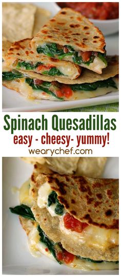 spinach quesadillas are easy and yummy