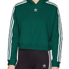 Never Worn Addidas Shirts, Sweat Adidas, Green Cropped Hoodie, Jeans Dama, Paper Tiger, Adidas Cropped Hoodie, Look Adidas, Stylish Hoodies, Adidas Crop