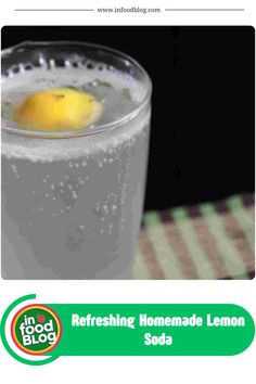 an image of a lemon drink with the words refreshing homemade lemon soda