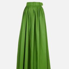 Maxi Skirt With Taffeta Valume In Green Color. Belt Lined With The Same Fabric With Buckle. Side Pockets. Unworn, Small Hanger Mark On The Belt. Size 4 Us Equivalent To An International S-Xs, Total Waist Circumference 74-76 Cm. Silk Voluminous Skirt For Gala, Elegant Green A-line Maxi Skirt, Elegant Green Long Pleated Skirt, Elegant Green Pleated Maxi Skirt, Elegant Long Green Pleated Skirt, Elegant Green Lined Pleated Skirt, Elegant Green Flared Pleated Skirt, Elegant Green Voluminous Maxi Skirt, Elegant Green Flared Skirt