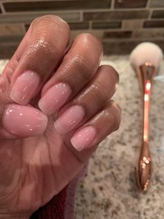 Pink Tint Nails, Neutral Pink Gel Nails, Soft Pink Nail Polish, Dark Skin Nails, Natural Dip Powder Nails, Sheer Pink Nails, Color Powder Nails