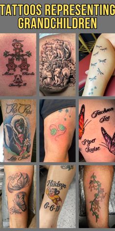 many different tattoos are shown in this collage