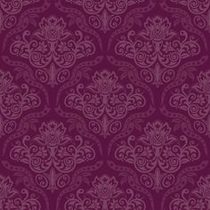 an ornate purple background with swirls and leaves on it's sides, in shades of