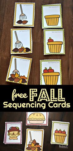 the free fall sequence matching cards for preschool