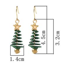 Item Type: Earrings Gender: Women Material: Zinc Alloy Style: Christmas Size: 1.4 x 4.5 cm / 0.55 x 1.77 inch Package Includes: 1 x Pair Spiral Christmas Tree, Afternoon Crafts, X Ring, Tree Star, Christmas Tree Star, Candle Canvas, Diy Tree, Christmas Tree Earrings, Star Diy