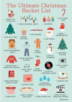 the ultimate christmas bucket list for kids and adults to use on their own holiday gifts