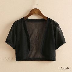 Lasaky - Shoulder Strap Sun Protection Chiffon Shrug - Lightweight Open Front Cardigan Chiffon Shrug, Lightweight Open Front Cardigan, Street Jacket, Short Pattern, Womens Jackets Casual, Style Comfortable, Spring Shorts, Extra Long Sleeves, Graduation Outfit