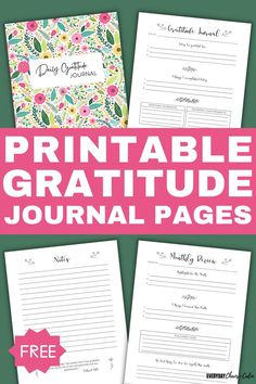 the free printable gratitude journal for adults