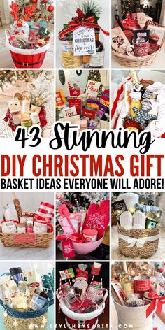 DIY Christmas gift basket ideas Homemade Christmas Gift Baskets, Diy Christmas Gift Basket Ideas, Employee Holiday Gifts, Christmas Jar Gifts, Diy Christmas Gifts For Friends, Diy Food Gifts