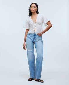 The '90s Straight Jean | Madewell Dark Grey Jeans, Dress Up Jeans, Kick Flare Jeans, Natural Ecosystem, Checked Blazer, 90s Inspired, Break In, Tapered Jeans, Denim Details