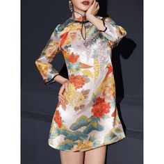 Mini Qipao, short Cheongsam, short pink Qipao, jacquard Cheongsam – Beth and Brian Qipao Elegant Floral Print Cheongsam With Stand Collar, Elegant Floral Print Cheongsam For Spring, Elegant Floral Print Spring Cheongsam, Elegant Long Sleeve Cheongsam With Floral Embroidery, Elegant Spring Floral Print Cheongsam, Elegant Spring Floral Cheongsam, Spring Party Cheongsam With Stand Collar, Pink Qipao, Short Qipao