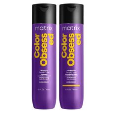 The Matrix Color Obsessed Shampoo and Conditioner DUO SET in 10 oz LITER bottles is designed to keep color-treated hair vibrant and healthy. This high-performance duo helps maintain salon-fresh color while providing essential hydration and nourishment. Ideal for daily use, it delivers a gentle yet effective cleansing and conditioning experience to protect and enhance the longevity of your hair color. Heat Protectant Hair, Silver Shampoo, Matrix Color, Keratin Complex, Liquid Lip Color, Fresh Color, Deep Conditioner, Hair Cream, Color Treated Hair